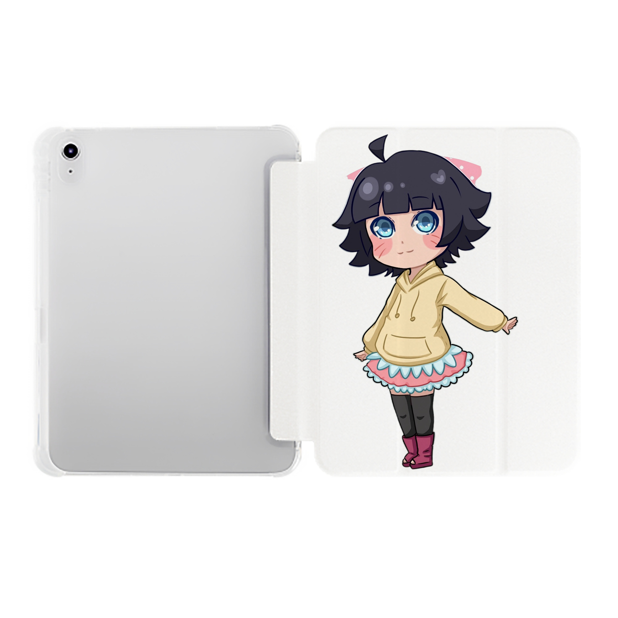 （画像用） NARUTO -ナルト- うずまき ヒマワリ Uzumaki Himawari IPad ケース ペン収納付き 三つ折りスタンド PUレザー×シリコン 対応機種9.5/10.5/10.9インチ